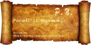 Perdéli Nepomuk névjegykártya